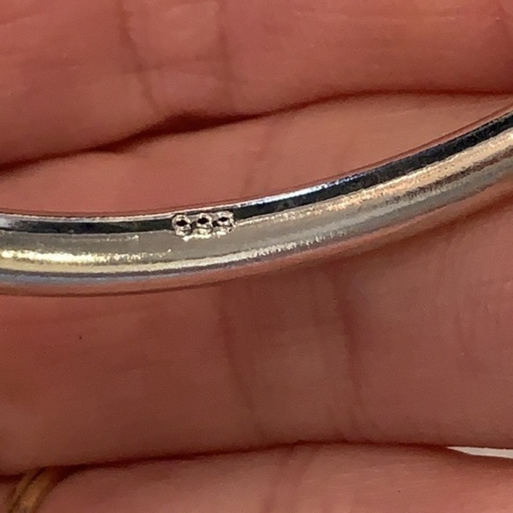 💐5/25 silver tone simple minimalist size small bracelet bangle - Picture 5 of 9